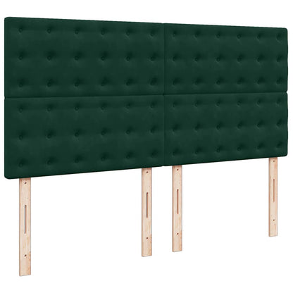 Giroletto a Molle con Materasso Verde Scuro 180x200 cm Velluto