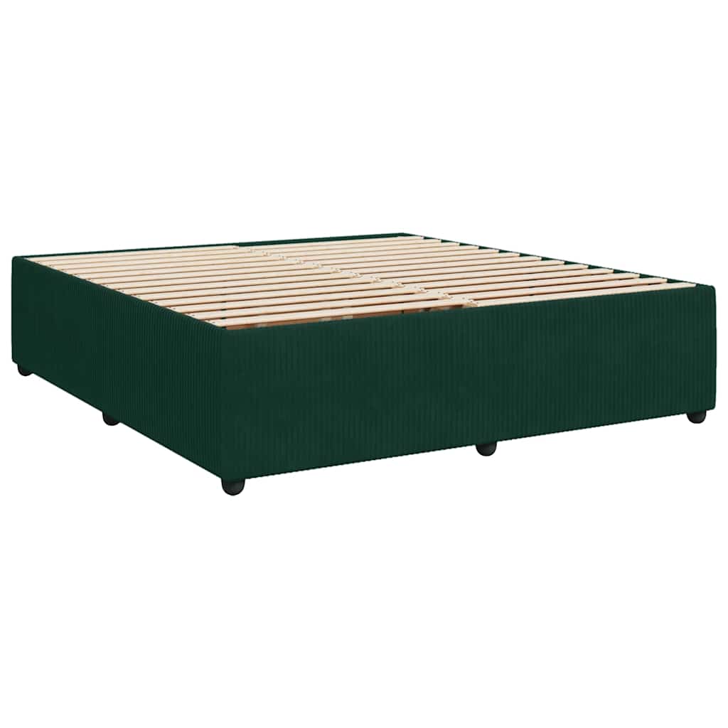 Giroletto a Molle con Materasso Verde Scuro 180x200 cm Velluto