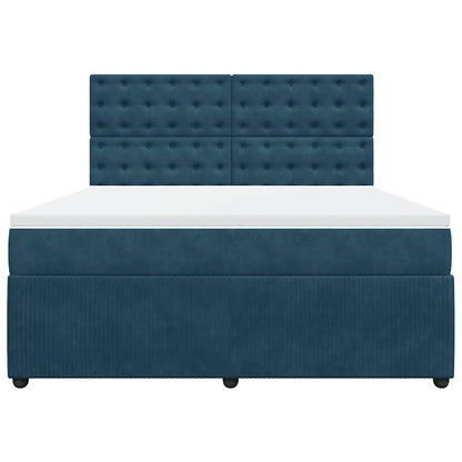 Giroletto a Molle con Materasso Blu 180x200 cm in Velluto