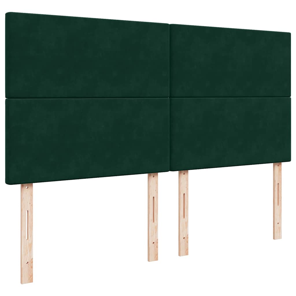 Giroletto a Molle con Materasso Verde Scuro 200x200 cm Velluto