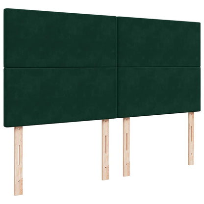 Giroletto a Molle con Materasso Verde Scuro 200x200 cm Velluto