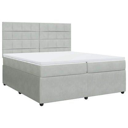Giroletto a Molle con Materasso Grigio Chiaro 200x200cm Velluto