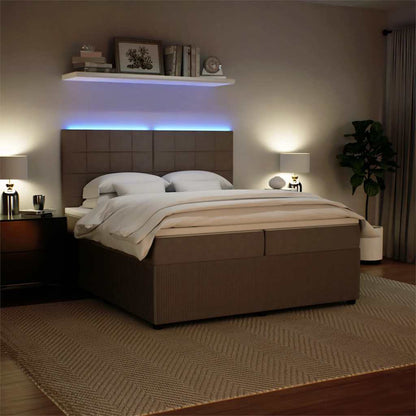 Giroletto a Molle con Materasso Grigio Chiaro 200x200cm Velluto