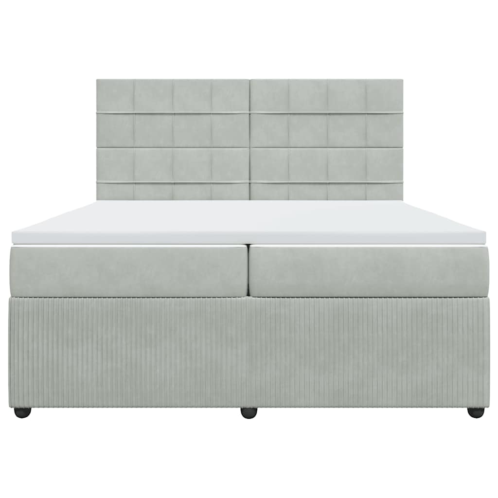 Giroletto a Molle con Materasso Grigio Chiaro 200x200cm Velluto | homemem39