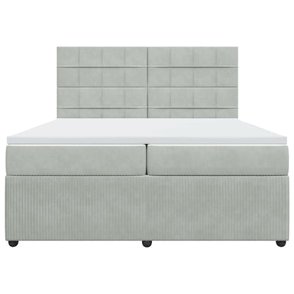 Giroletto a Molle con Materasso Grigio Chiaro 200x200cm Velluto | homemem39