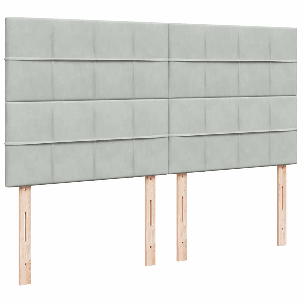Giroletto a Molle con Materasso Grigio Chiaro 200x200cm Velluto | homemem39