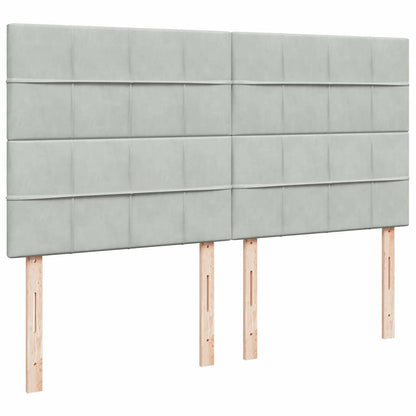 Giroletto a Molle con Materasso Grigio Chiaro 200x200cm Velluto | homemem39