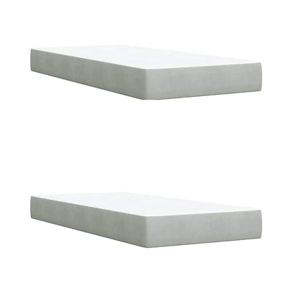 Giroletto a Molle con Materasso Grigio Chiaro 200x200cm Velluto | homemem39