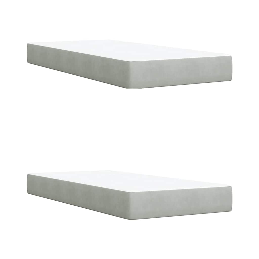 Giroletto a Molle con Materasso Grigio Chiaro 200x200cm Velluto