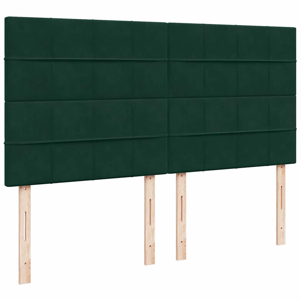 Giroletto a Molle con Materasso Verde Scuro 200x200 cm Velluto