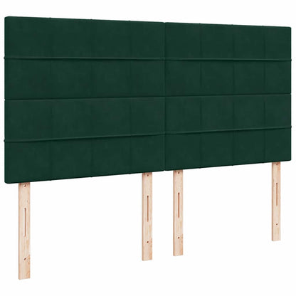 Giroletto a Molle con Materasso Verde Scuro 200x200 cm Velluto