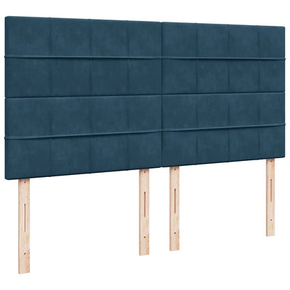 Giroletto a Molle con Materasso Blu 200x200 cm in Velluto