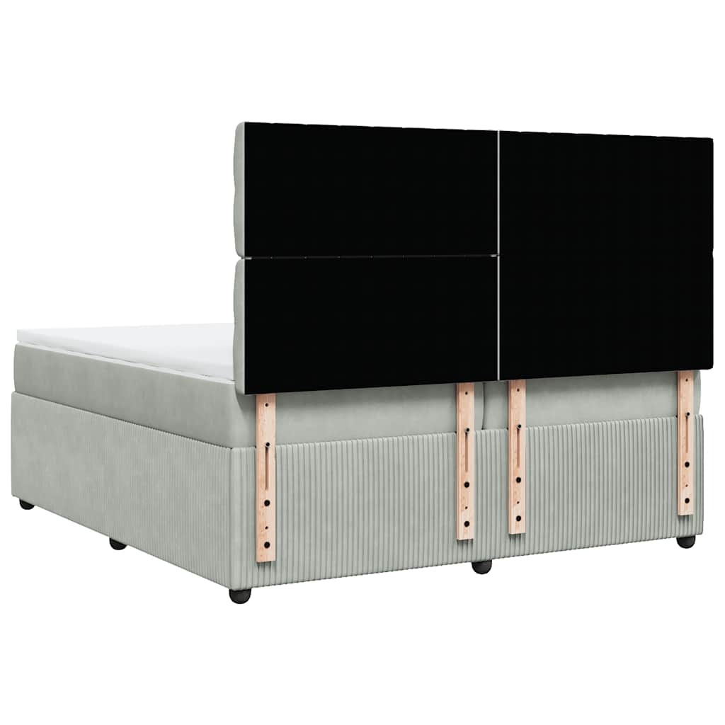 Giroletto a Molle con Materasso Grigio Chiaro 200x200cm Velluto - homemem39