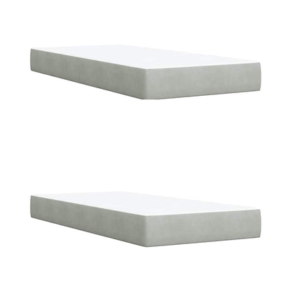 Giroletto a Molle con Materasso Grigio Chiaro 200x200cm Velluto