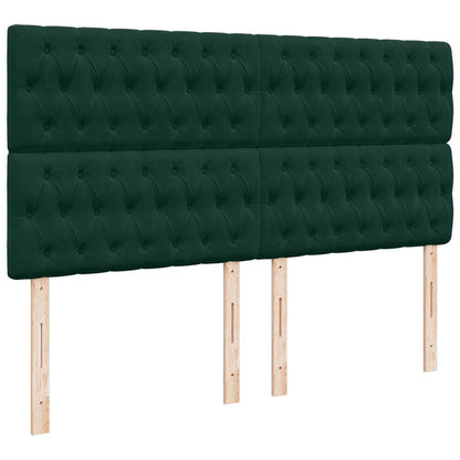 Giroletto a Molle con Materasso Verde Scuro 200x200 cm Velluto