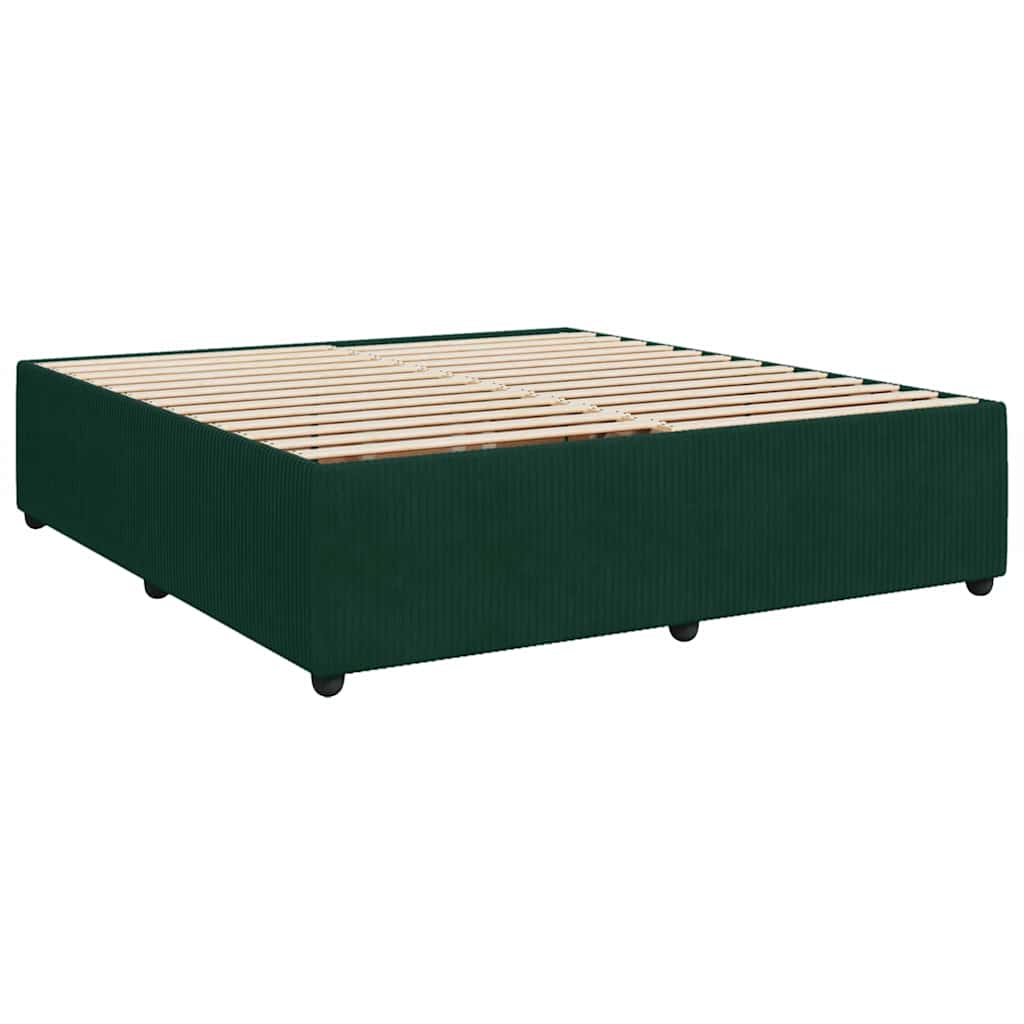 Giroletto a Molle con Materasso Verde Scuro 200x200 cm Velluto