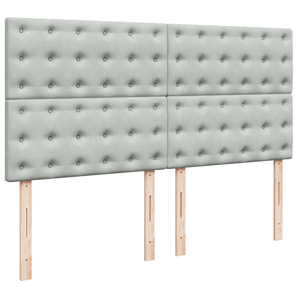 Giroletto a Molle con Materasso Grigio Chiaro 200x200cm Velluto