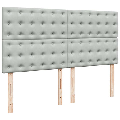 Giroletto a Molle con Materasso Grigio Chiaro 200x200cm Velluto