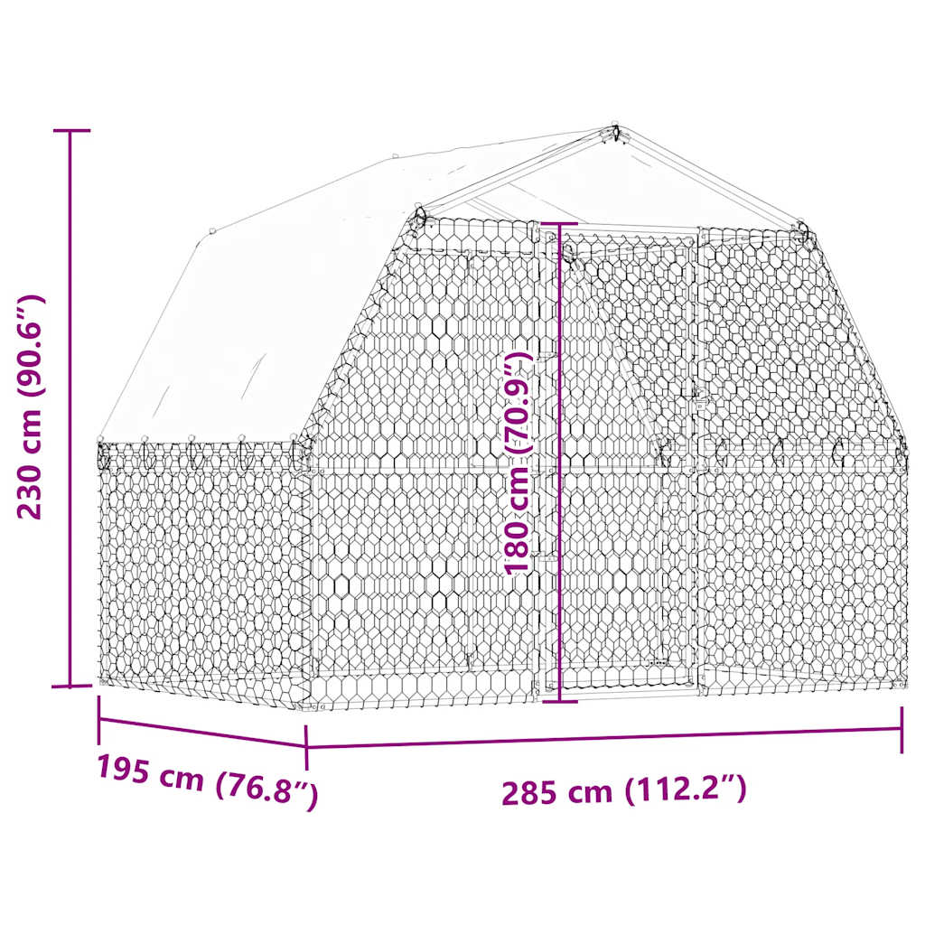 Box per Cani con Tetto e Anta Argento in Acciaio Zincato - homemem39