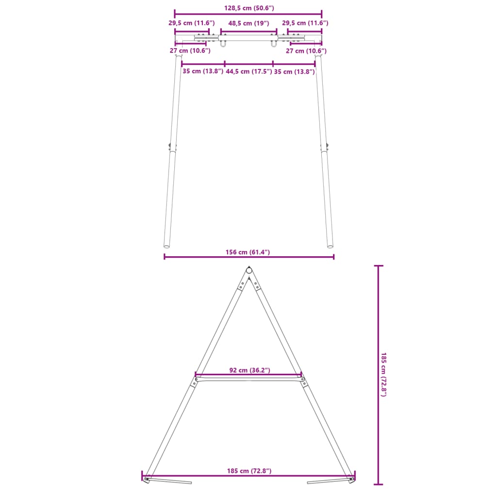 Telaio per Altalena da Esterno L 156 x A 185 cm | homemem39