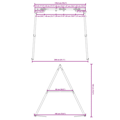 Telaio per Altalena da Esterno L 206 x A 185 cm | homemem39