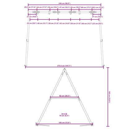 Telaio per Altalena da Esterno L 273,5 x A 185 cm | homemem39