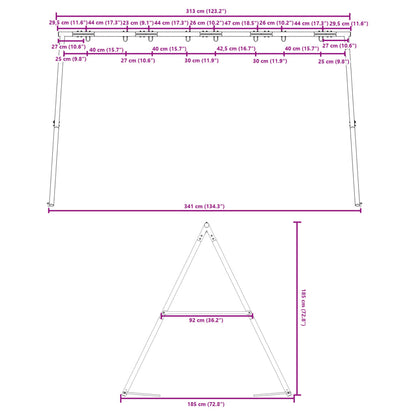 Telaio per Altalena da Esterno L 341 x A 185 cm | homemem39