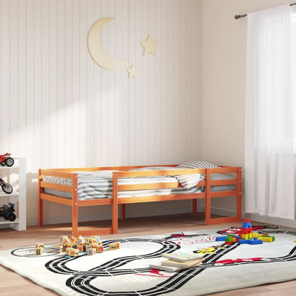 Giroletto per Bambini Marrone Cera 80x200cm Legno Massello Pino