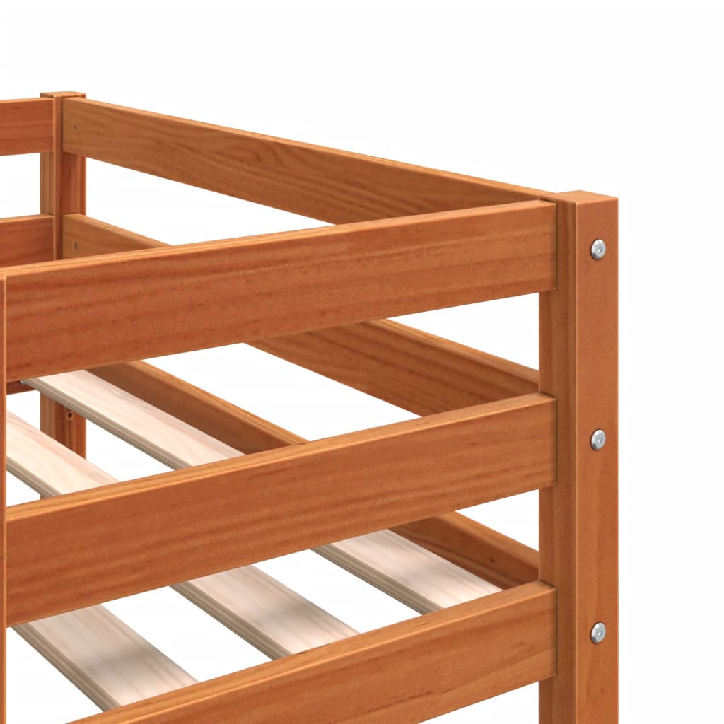 Giroletto per Bambini Marrone Cera 80x200cm Legno Massello Pino - homemem39