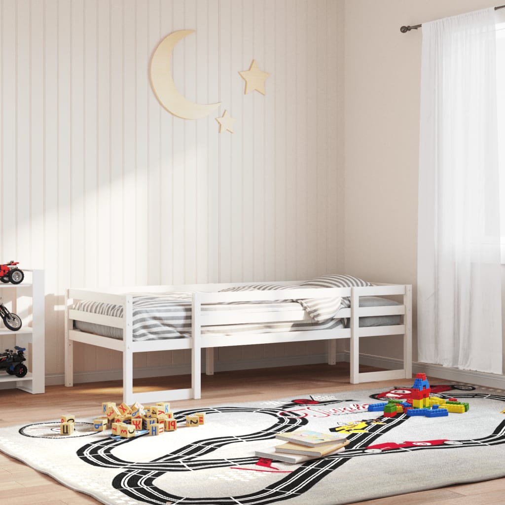 Giroletto per Bambini Bianco 90x200cm in Legno Massello di Pino - homemem39