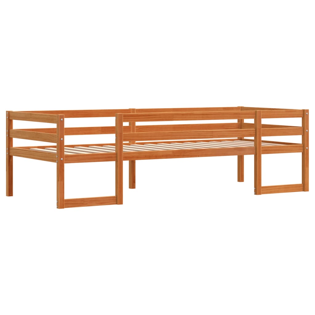 Giroletto per Bambini Marrone Cera 90x190cm Legno Massello Pino