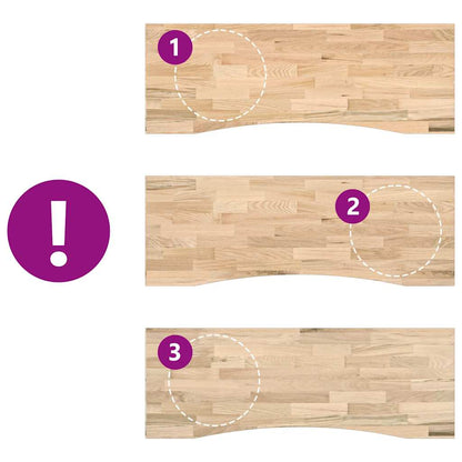 Piano Scrivania 140x60x2,5 cm Rovere Massello Non Trattato | homemem39
