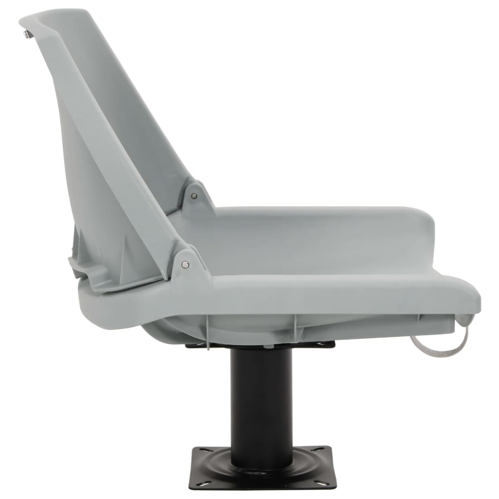 Set Sedile Barca Pieghevole 2pz Senza Cuscino Grigio 48x51x41cm | homemem39