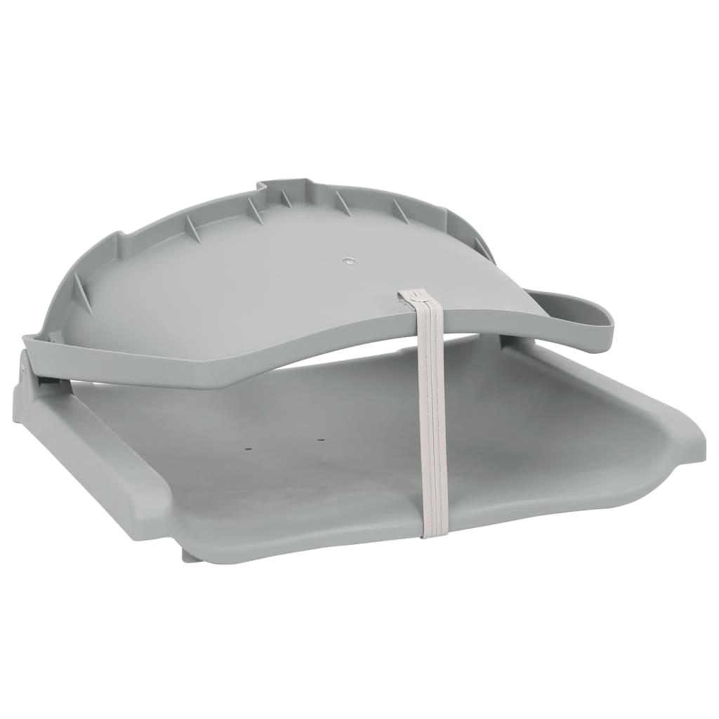 Set Sedile Barca Pieghevole 2pz Senza Cuscino Grigio 48x51x41cm | homemem39