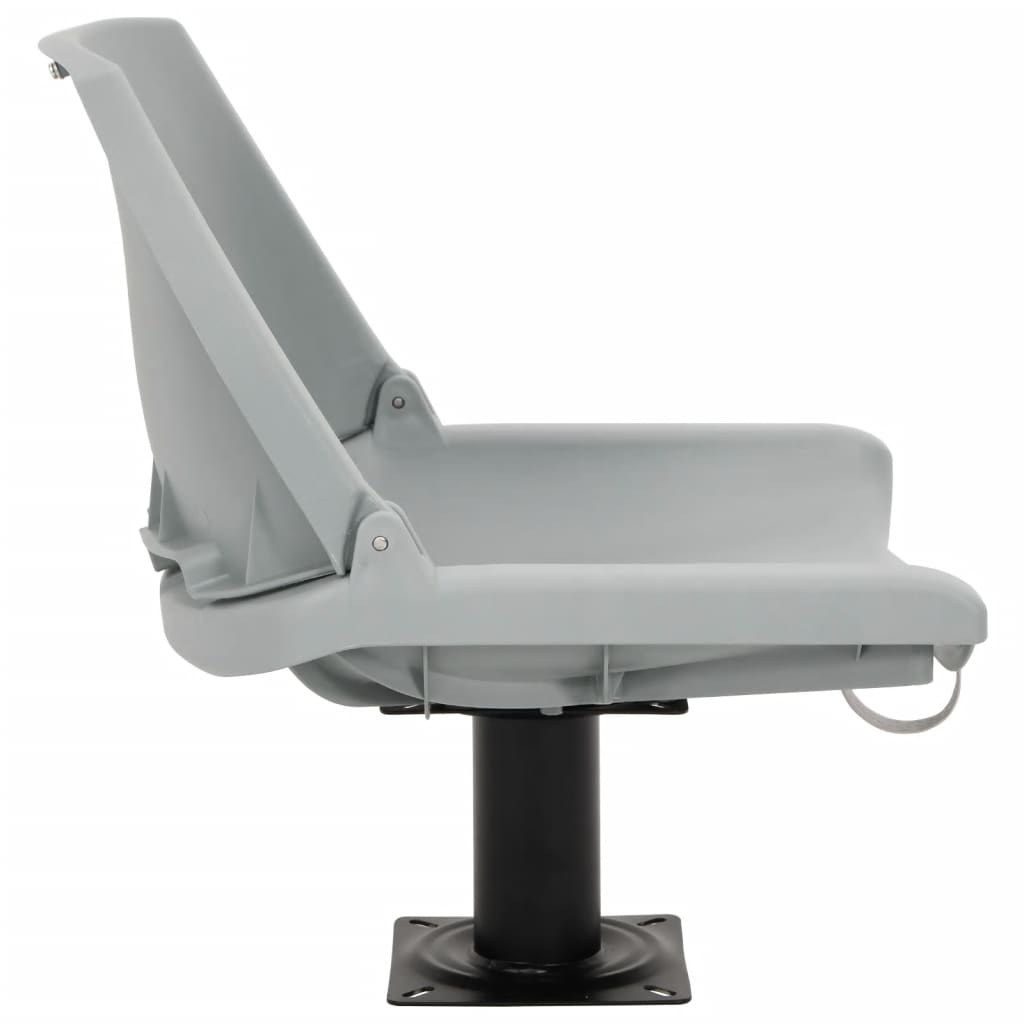 Set Sedile Barca Pieghevole 4pz Senza Cuscino Grigio 48x51x41cm | homemem39