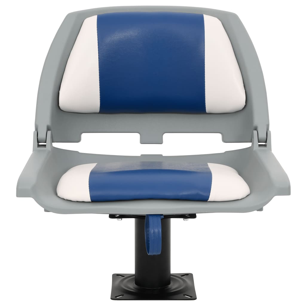 Set Sedile per Barca Pieghevole 2pz Blu e Bianco 48x51x41 cm | homemem39
