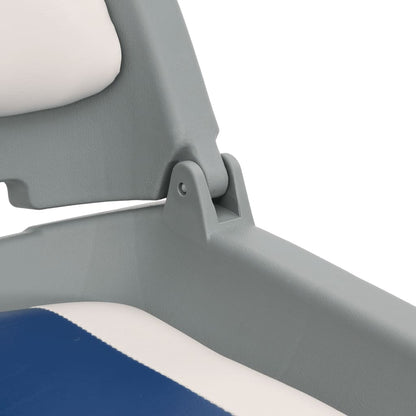 Set Sedile per Barca Pieghevole 2pz Blu e Bianco 48x51x41 cm