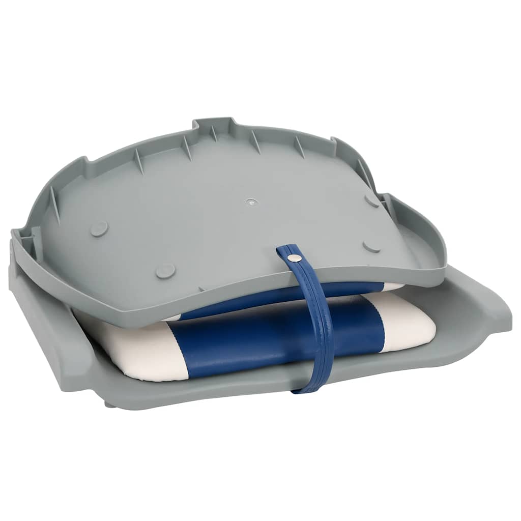 Set Sedile per Barca Pieghevole 2pz Blu e Bianco 48x51x41 cm | homemem39