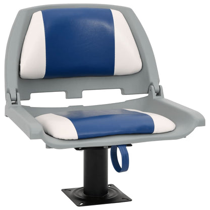 Set Sedile per Barca Pieghevole 4 pz Blu e Bianco 48x51x41 cm | homemem39