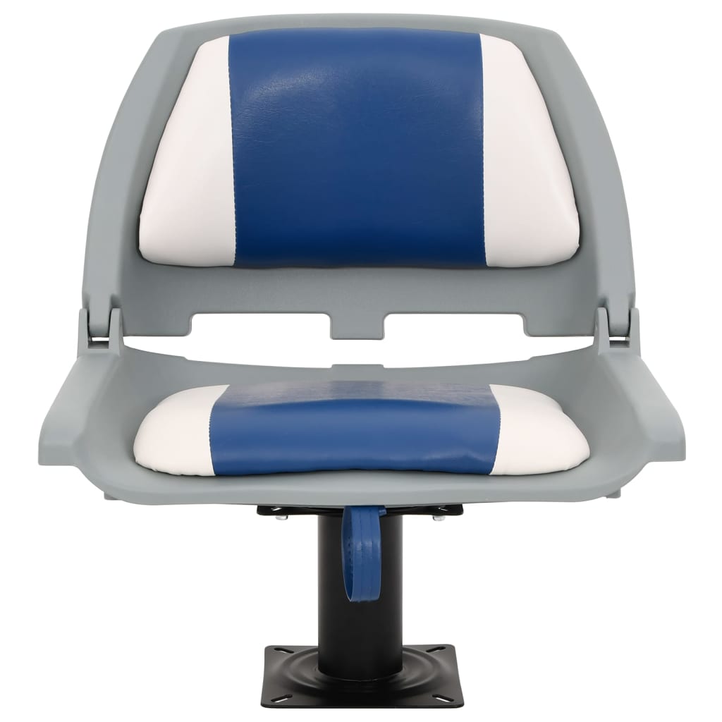 Set Sedile per Barca Pieghevole 4 pz Blu e Bianco 48x51x41 cm | homemem39