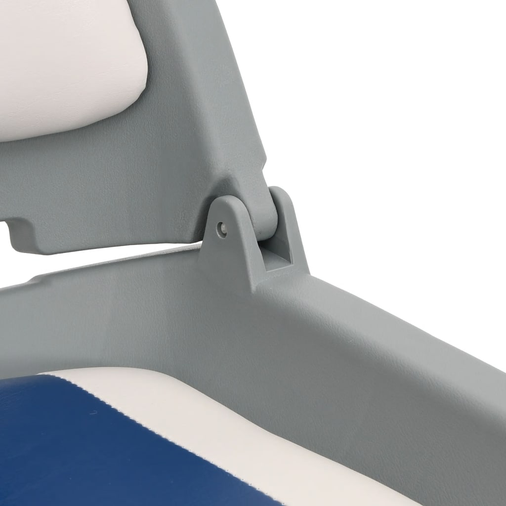 Set Sedile per Barca Pieghevole 4 pz Blu e Bianco 48x51x41 cm