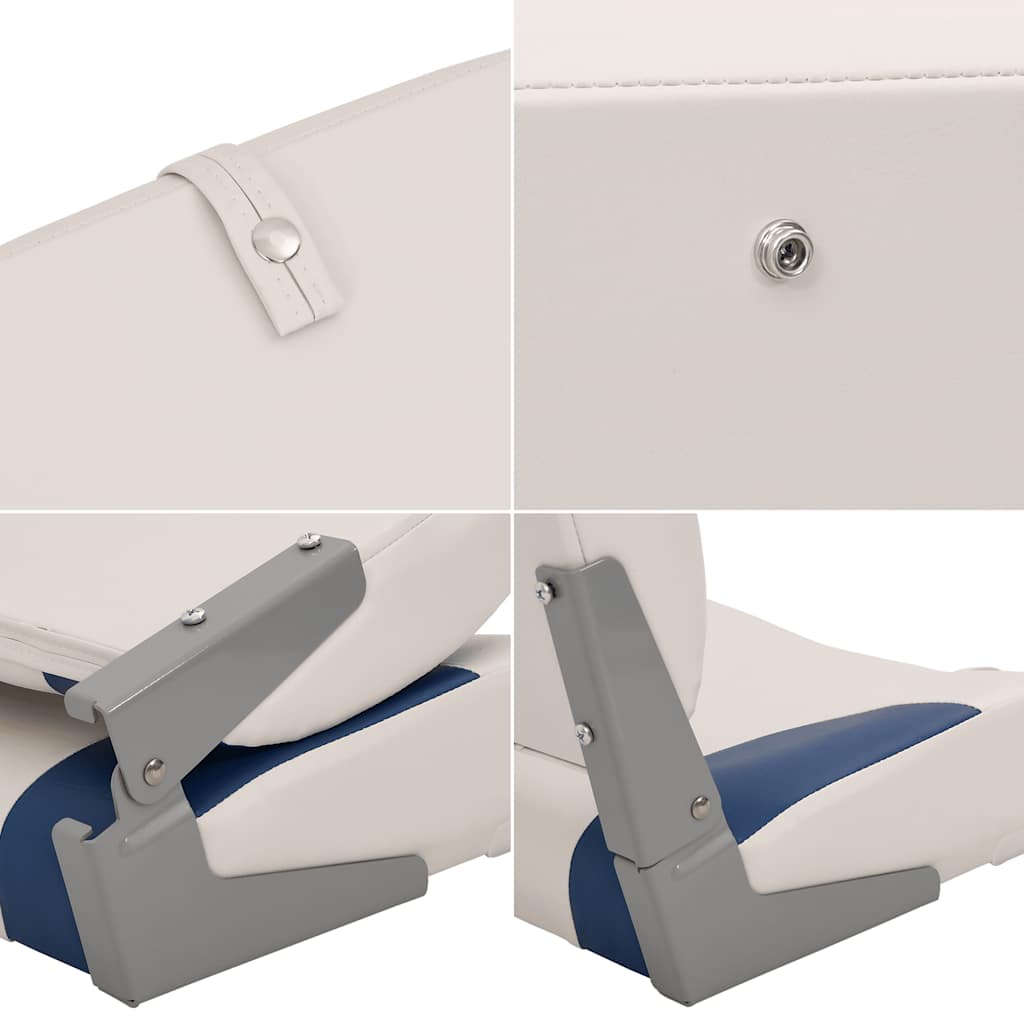 Sedile pieghevole per barca 1 set Blu e Bianco 41x36x48 cm | homemem39