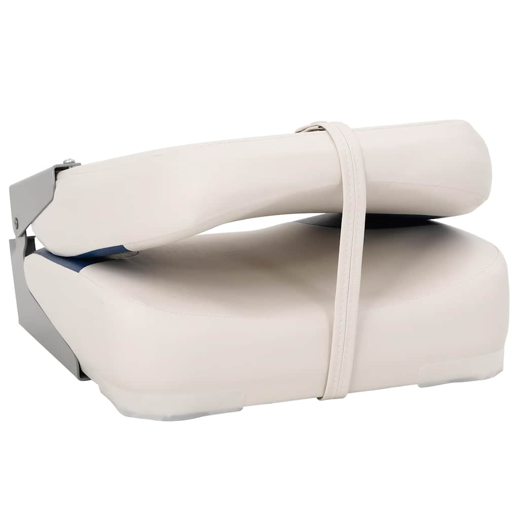 Set di 2 Sedili Pieghevoli per Barca Blu e Bianco 41x36x48 cm | homemem39