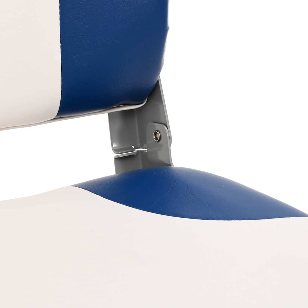 Set di 2 Sedili Pieghevoli per Barca Blu e Bianco 41x36x48 cm