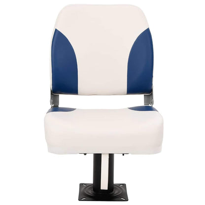Set di 2 Sedili Pieghevoli per Barca Blu e Bianco 41x36x48 cm