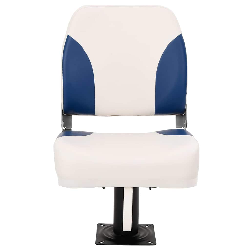 Set di 2 Sedili Pieghevoli per Barca Blu e Bianco 41x36x48 cm