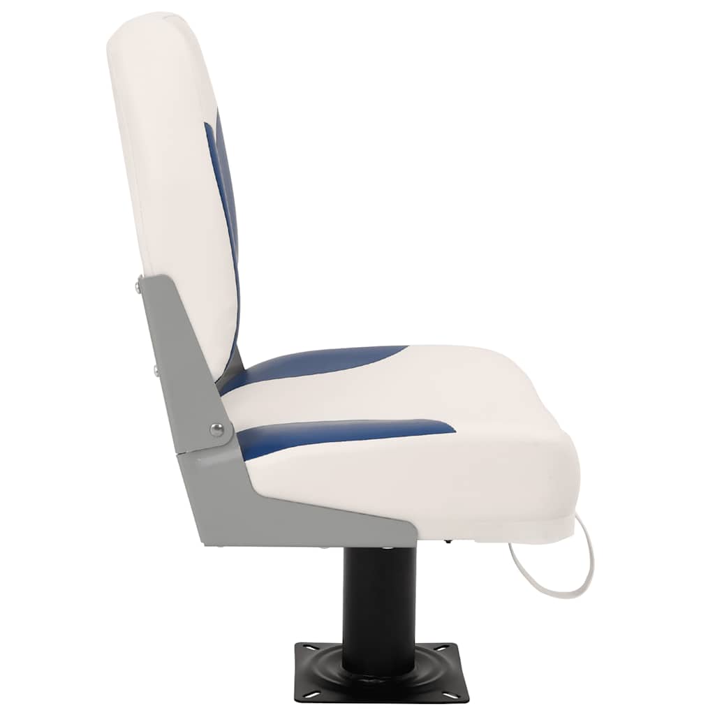 Set di 2 Sedili Pieghevoli per Barca Blu e Bianco 41x36x48 cm