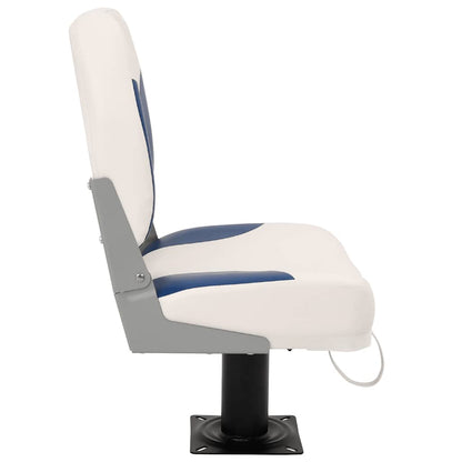 Set di 2 Sedili Pieghevoli per Barca Blu e Bianco 41x36x48 cm