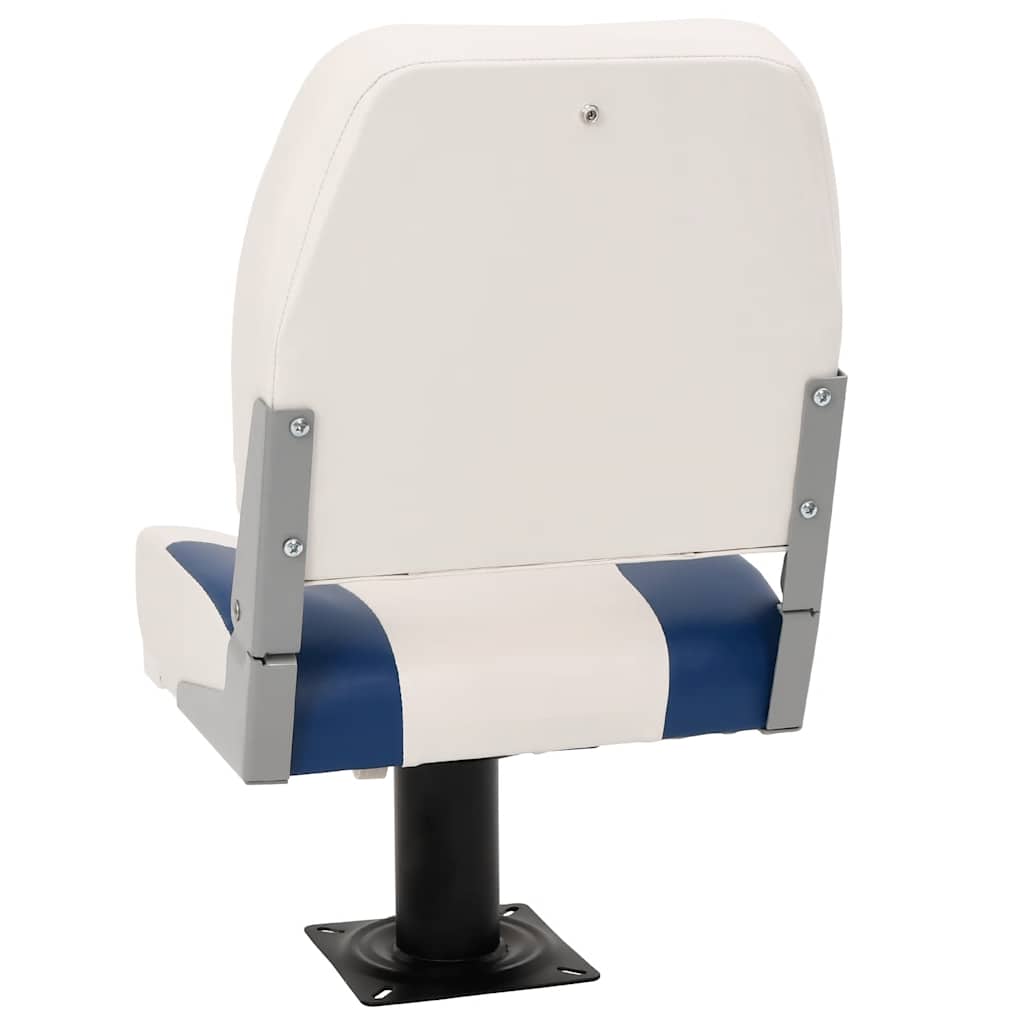 Set di 2 Sedili Pieghevoli per Barca Blu e Bianco 41x36x48 cm