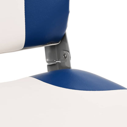 Set di 2 Sedili Pieghevoli per Barca Blu e Bianco 41x36x48 cm